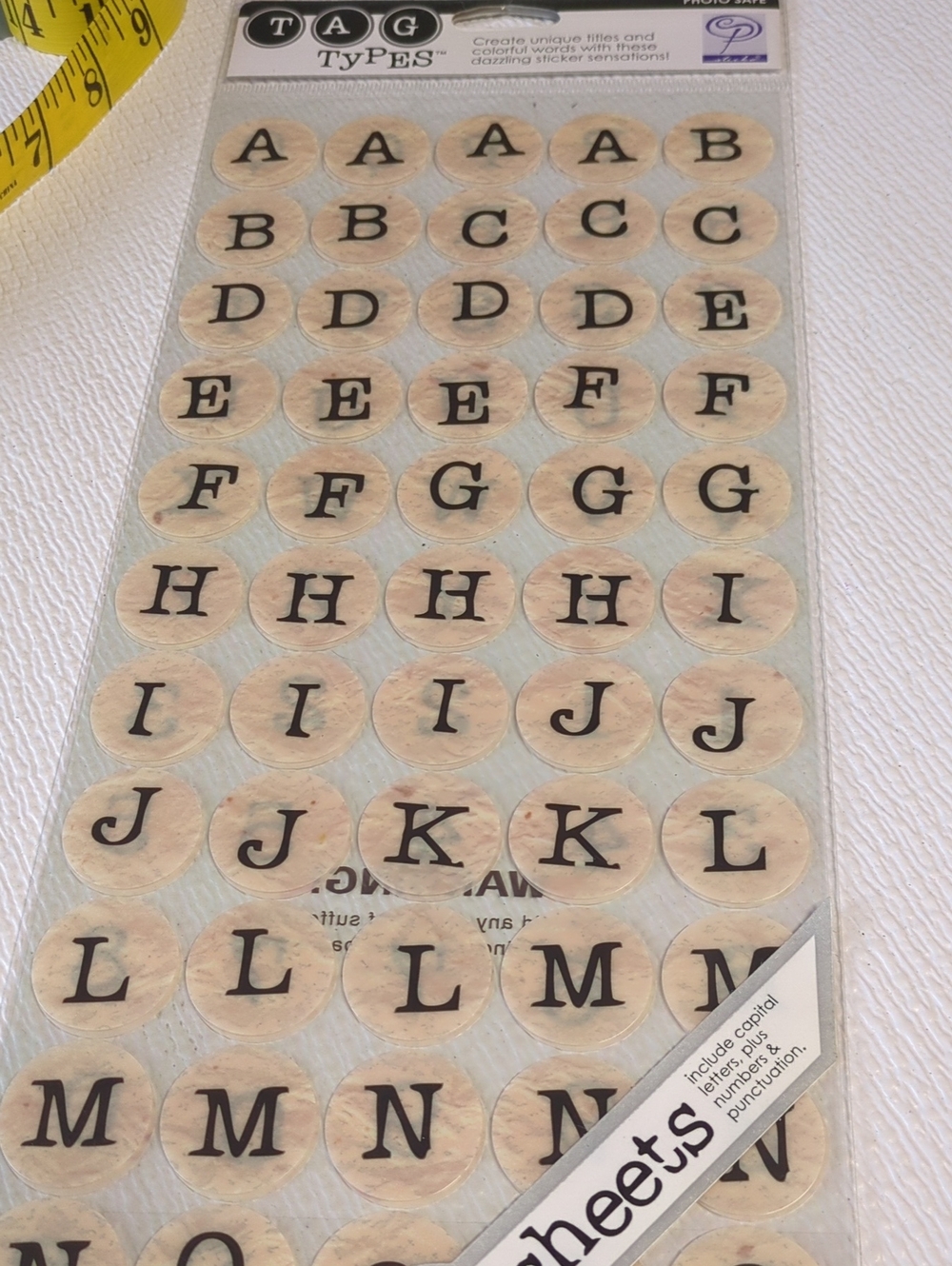 🏵️Sticko TAG TyPES Vintage Typewriter Alphabet Sticker Sheets